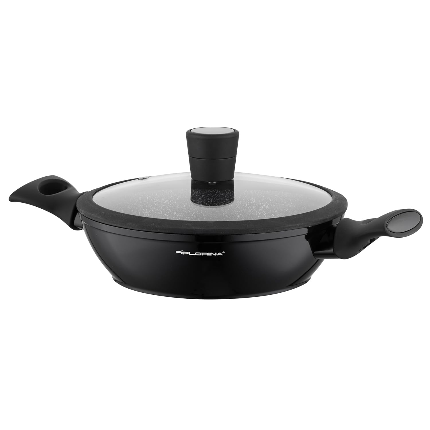Faitout aluminium 24cm Florina de 2,5l avec couvercle verre silicone