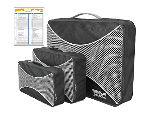 Luggage Organizers Packing Cubes Set for Travel BONUS Travel Check List 3 piece