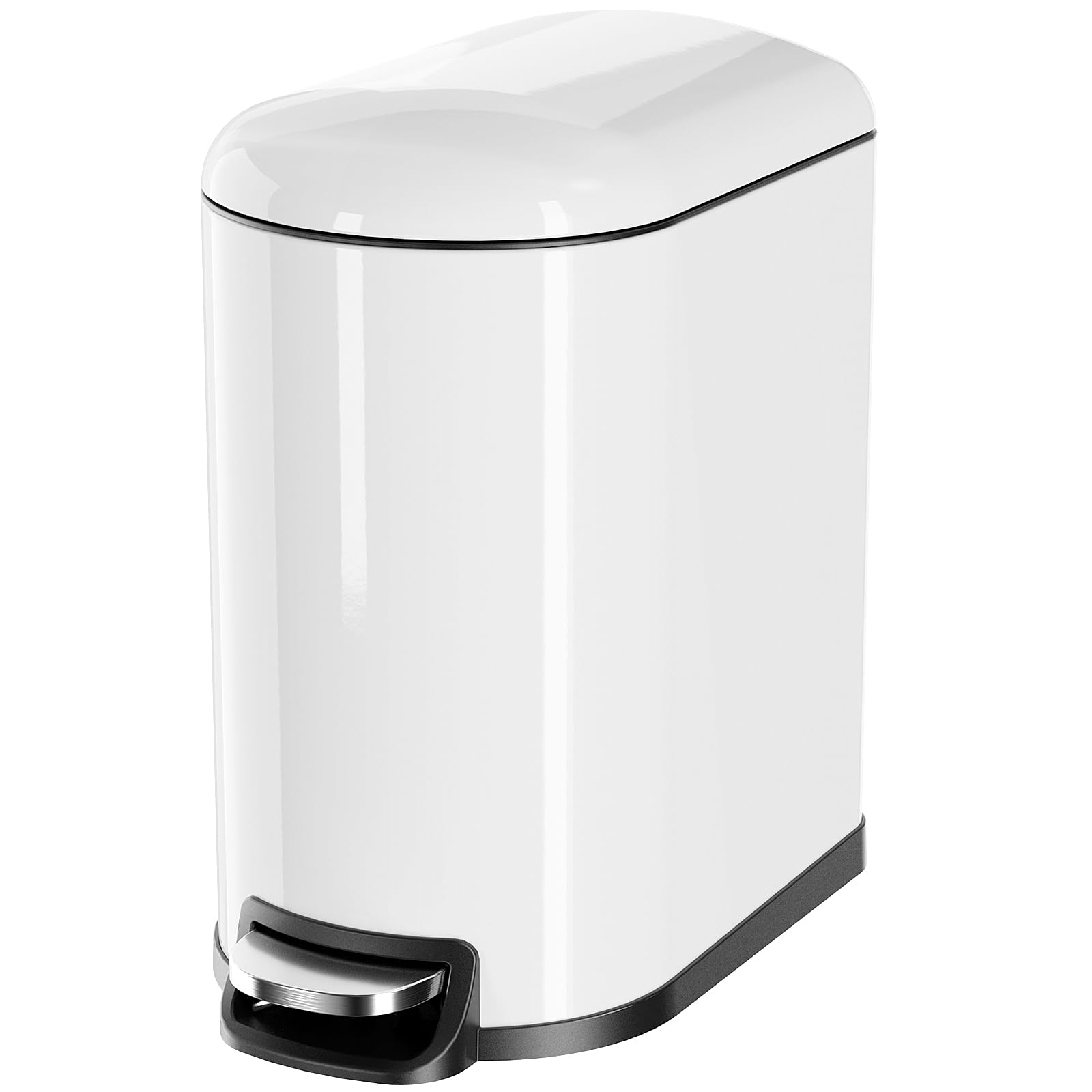 Clevich 20L Slim Kitchen Bin with Pedal, Bathroom Bin with Soft Close Lid