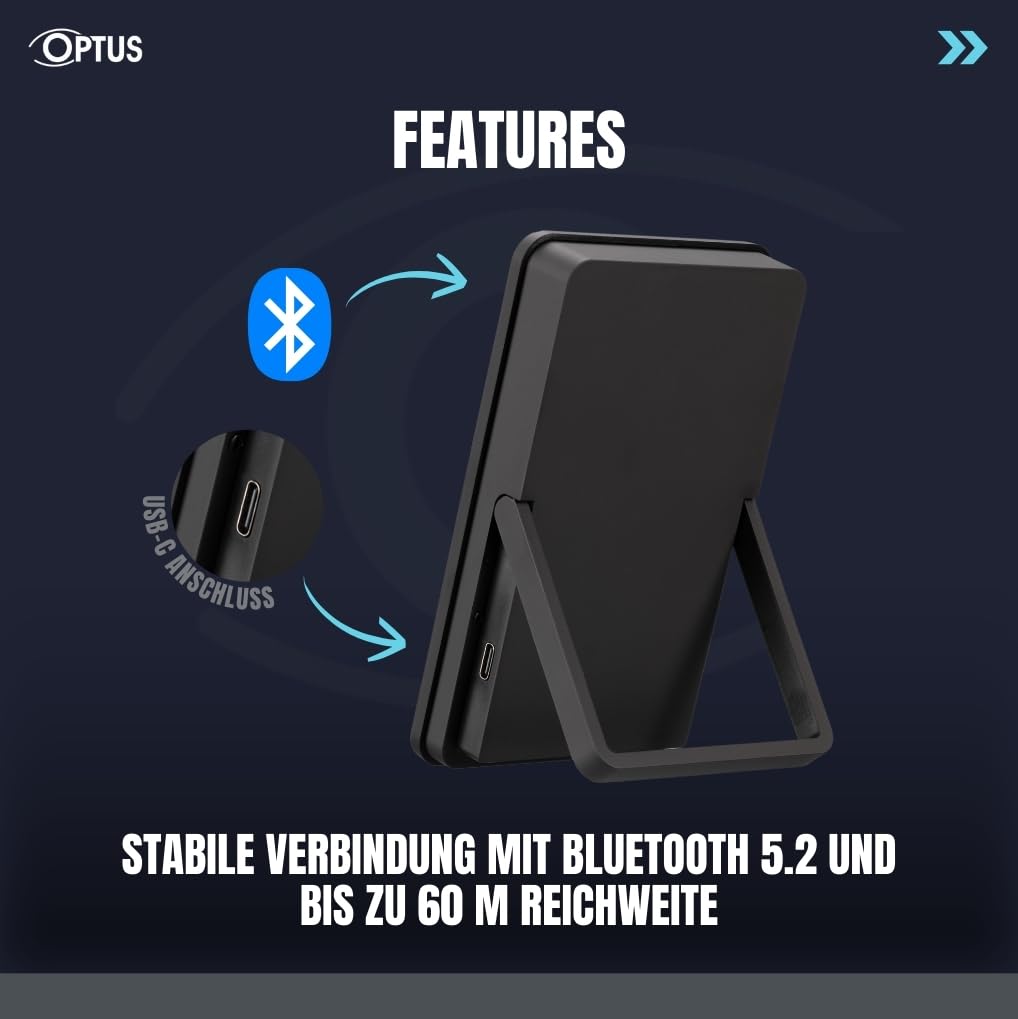 Optus Termometro Bluetooth per barbecue con 2 sonde wireless, controllo app, display IP67, allarme di temperatura, portata 60 m