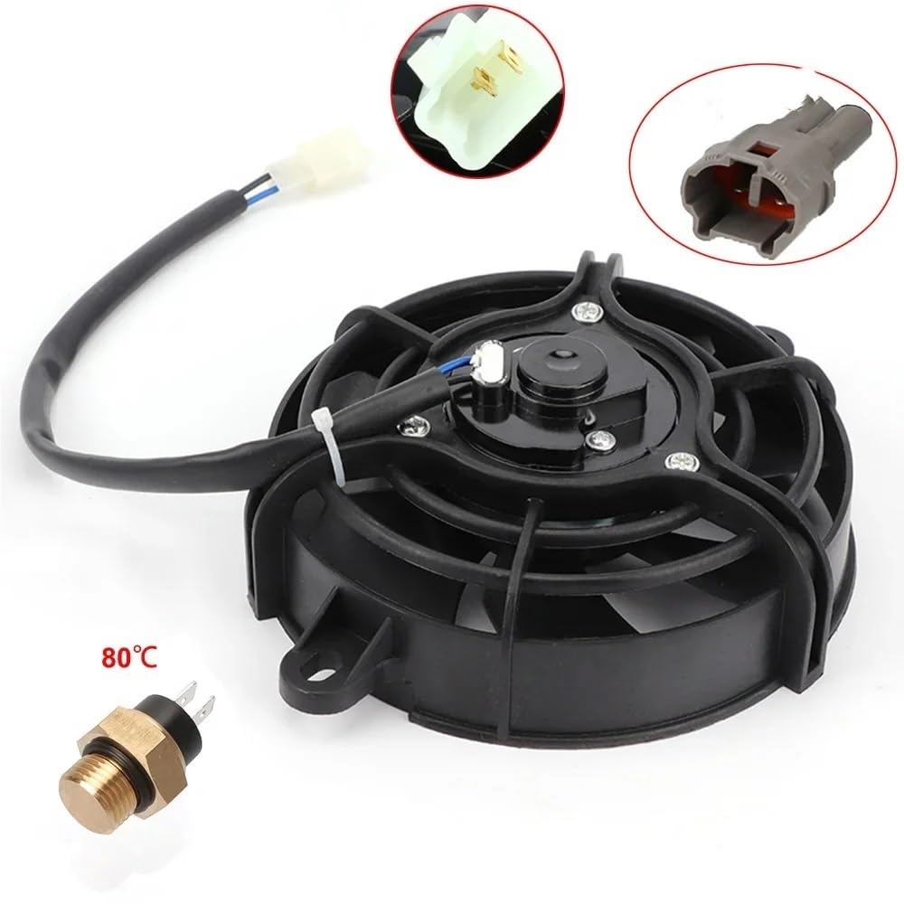 Ventilador radiador Ventilador Refrigeración Electroventilador Motocicleta 12v Radiador Universal Con Interruptor Sensor Temperatura Para Piezas 150cc-250cc ATV Quad Dirt