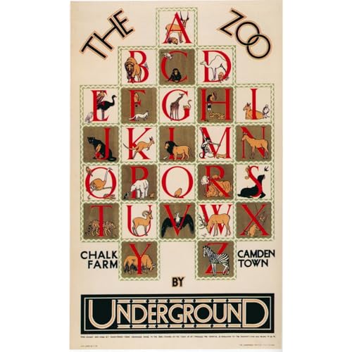 Alphabet zoo (1928) reproduction d'art sur toile roulée 76x101cm