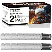 TN322 Toner Cartridges Compatible for Muratec MFX-C2280 MFX-C2880 MFX-C3680 Printers, Office Printing is Easy Clear Smooth 2-Pack Black