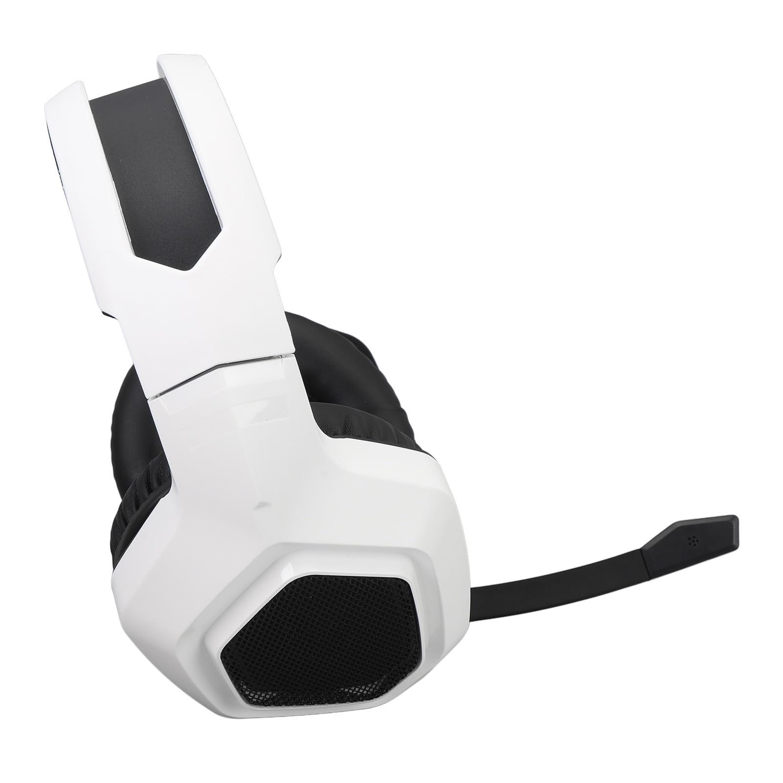 Cuffie da Gioco, Microfono con Cancellazione Attiva del Rumore Cuffie da Gioco per PC Bluetooth a Bassa Latenza 2.4G, con Microfono Cuscinetti Auricolari in Memory Foam per Switch PC (WHITE)