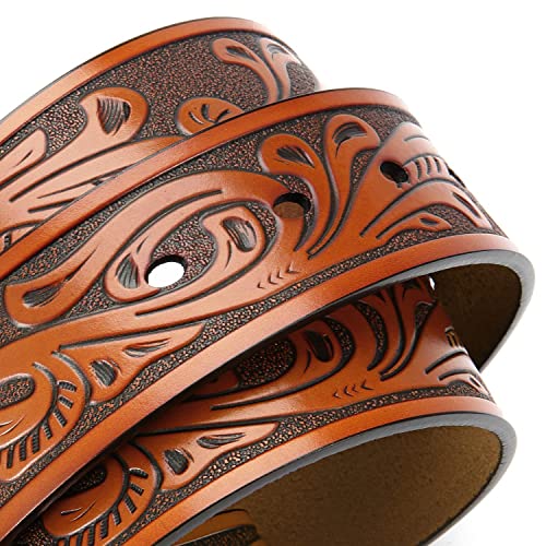 Western Belts for Men Women, 1.5" Genuine Leather Cowboy Belt for Jeans Pants3