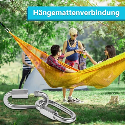 Kettenglied Kettenverbinder, 14 Stück M4 Kettenglied Ketten Verbinder, Edelstahl Schraubverbinder, Kettenglieder Schäkel, Ketten Schnellverschluss für Outdoor, Innenbereich, Camping und Wandern