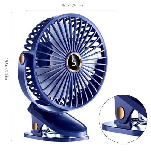 Ventilador de escritorio con clip portátil e inalámbrico con indicador digital de marchas 3