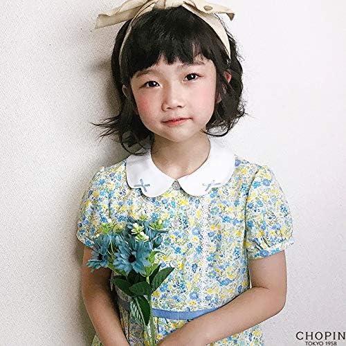 Amazon Chopin ショパン 子供服 女の子 半袖 スカラップ衿花柄ワンピース 8036 2324 ネイビー 130cm ワンピース チュニック 通販