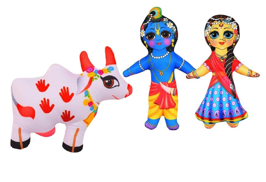 Radha Krishna and Cow Soft Cotton Plush Toy for Kids, 5 Inch, Pack of 3 (B0DD8RRSZ7) Amazon Price History, Amazon Price Tracker