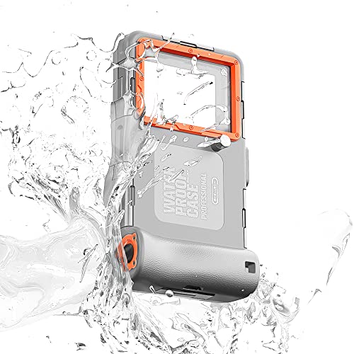 FiTSTILL Grey Waterproof Mobile Phone Case Universal Diving Case 15 m Underwater Phone Bag for Swimming Snorkelling for iPhone 16/15/14/13/12/11 Pro Max Samsung Huawei Google One Plus Xiaomi LG