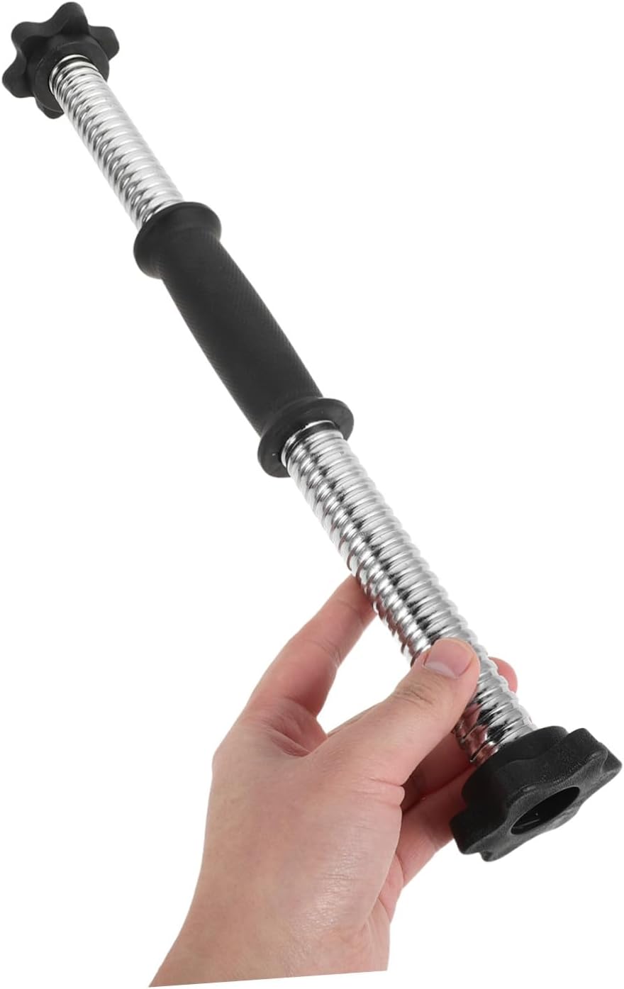 2pcs Adjustable Dumbbell Bar Handles with Spinlock Collars, Threaded Steel Weightlifting Bars with Ergonomic Anti-slip Grip for Fitness and Strength Training