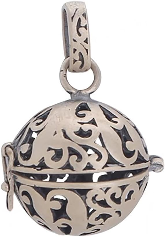 925 Sterling Silver Ball Cage Pendants for 8-14mm Round Bead or Pearl, Pearl Locket Cage Pendant for DIY Necklace Crafting Jewelry Making