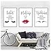 Produktbild Parfüm Make-up Poster und Drucke Schönheit beginnt Wandkunst Druck Wimpern Lippenstift Bilder Schlafzimmer Dekoration Home Decor-40X50Cmx3 Pcs Frameless