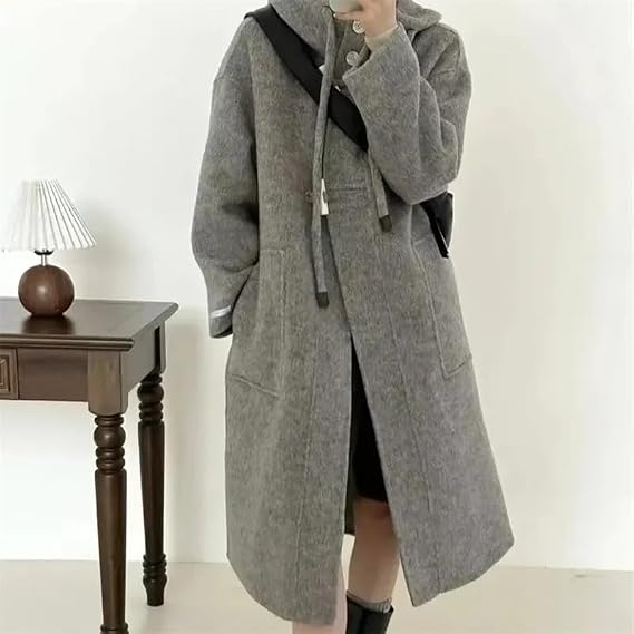 Long Wool Coat Overcoat Women Elegant Autumn Winter Jacket