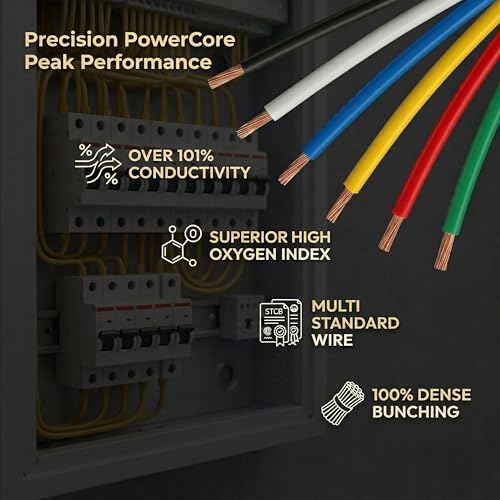 Image of Multi-Strand Copper Flame Retardant House Wire (4mm Gauge) | PVC Insulated Copper Wire | Electric Wire Cable for Industrial and Domestic Connections (Yellow, 90 meter)