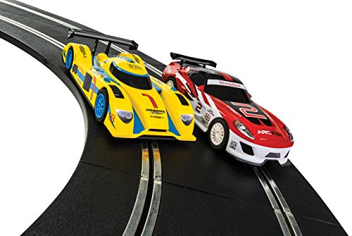 Scalextric Lmp & Gt Endurance Lmp Vs Gt Oval Slot Car Analog 1:32 Race Track Set C1399T, Yellow/Red & White #TOP1