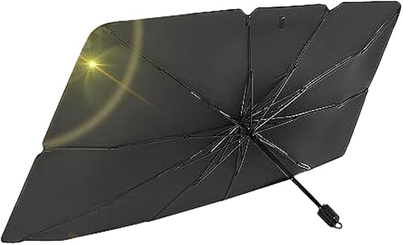 Sedan SUV Araba Güneşliği, Ön Cam UV Işınları ve Isı için Güneşlik Koruyucu, Katlanabilir Ön Cam Güneşlik Şemsiyesi, Arabayı Serin Tutun, Kullanımı Kolay/Saklayın, 137 cm x 81 cm