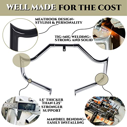 1.5 Inch Big Buddy Chrome Highway Bars For Harley Davidson 2018-2023 M8 Softail Engine Guard Installing, Such As Harley Fatboy Engine Guard, Harley Breakout Crash Bars,Survives From A Drop-Chrome #TOP5
