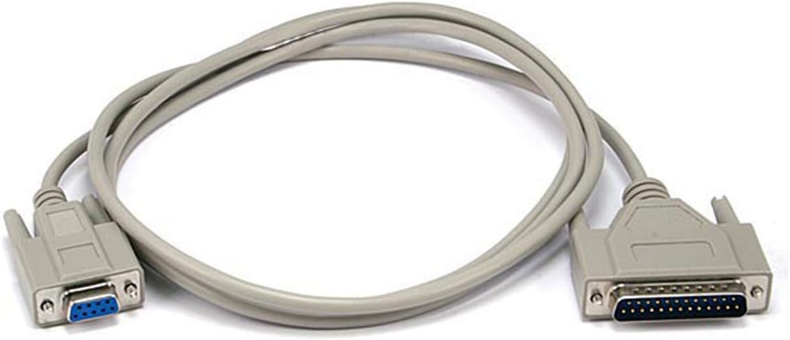 Exclusive Discount 70% Price Monoprice Molded AT Modem Cable - 6 Feet - DB9 Female to DB25 Male, For PC Mac Serial Device