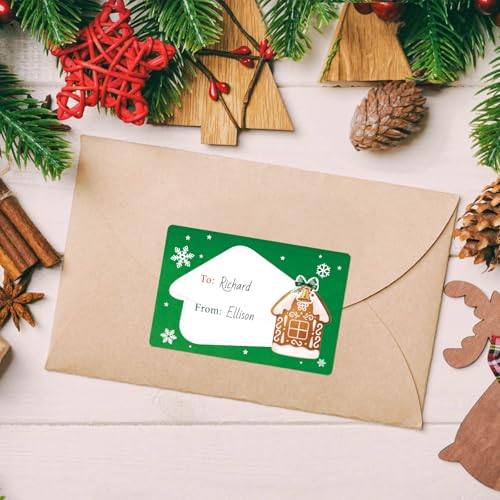 KINGLAKE Christmas Gift Tags Stickers,Xmas to from Christmas Name Tags Stickers,3x2 inch Large Christmas Labels Stickers,120Pcs Holiday Present Tags Labels Sticker for Envelope Seal Gift Wrapping