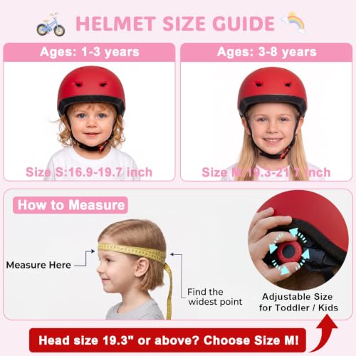 Image of Toddler Helmet, Adjustable Kids Bike Helmet for Ages 1-3-8