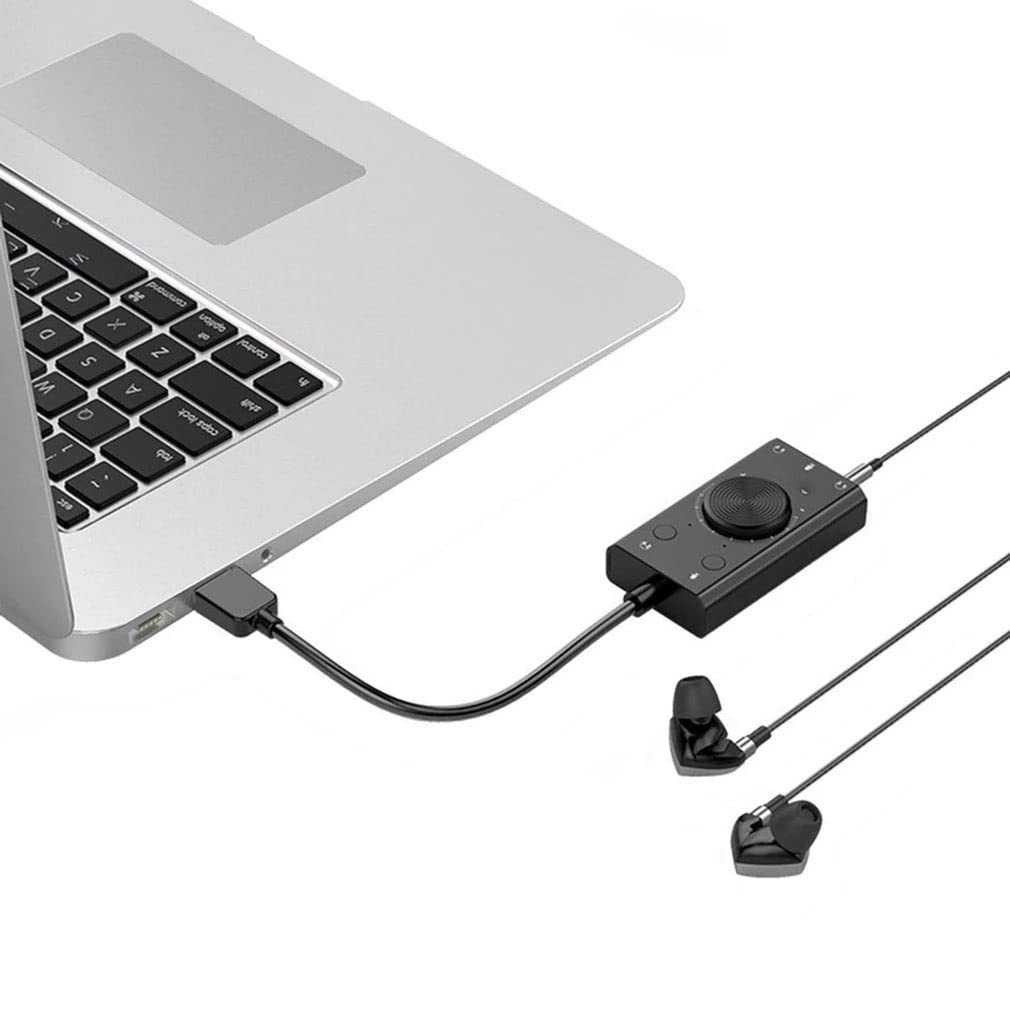 Scheda Audio USB Esterna Microfono Stereo Altoparlante Jack Audio per Cuffie da 3,5 mm Cavo Interruttore Regolazione Volume unità Libera