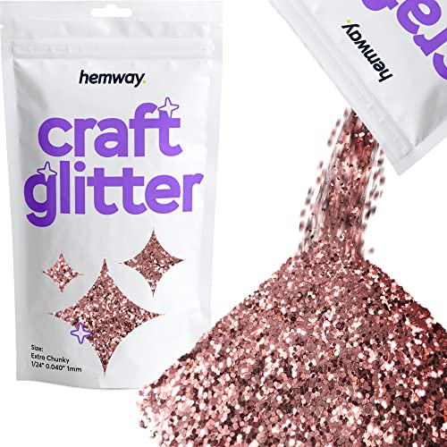 Hemway Craft Glitter 100 g 3,5 oz extra Chunky 1/24' 0.040' 1MM (or rose)
