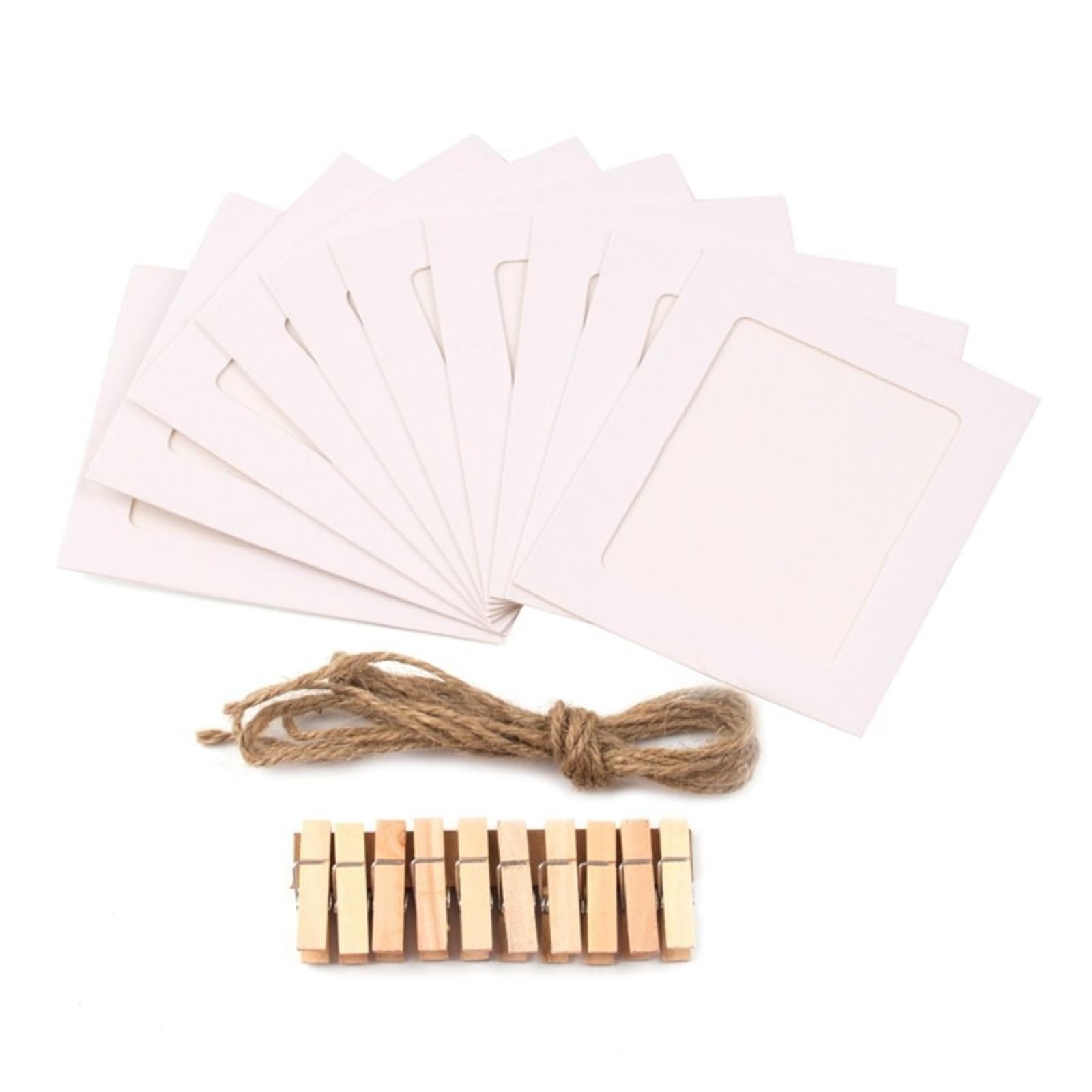 Cardboard Photo Frame DIY Craft Paper Picture Frames Home Decoration Combination Frame with Clips Photos Album