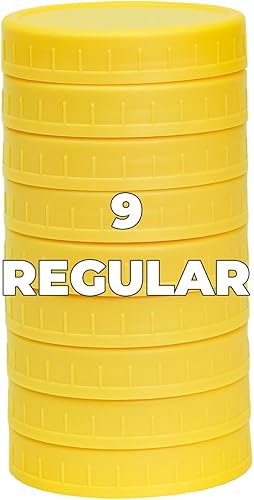 Miniatura 10 de Paquete de 9 tapas de tarro Mason de boca regular grises con anillos de silicona, tapas de plástico para frascos, tapas de conservas de plástico,