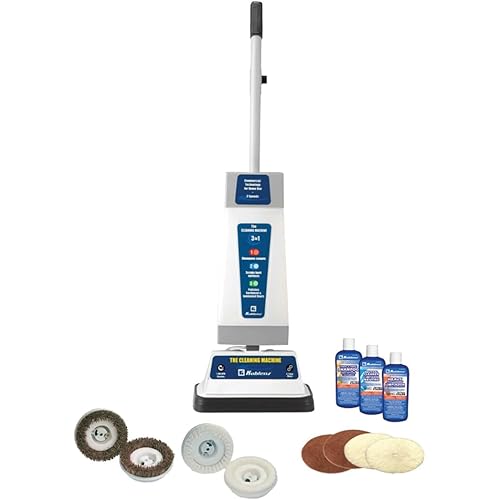 Koblenz Shampooer and Polisher Cleaning Machine, Floor Cleaner with 1100-rpm Motor, 5' Power Cord, 120-oz Tank, 2-Speed Settings, Scrubbing Brushes, Lambswool Pads, and Polishing Pads, P-820 B