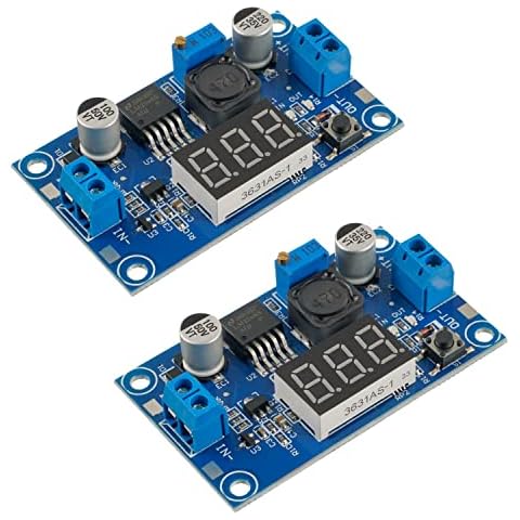 EPLZON LM2596 Buck Converter with Voltmeter Display Buck Module DC-DC 4.0-40V to 1.25-37V 2A Voltage Adjustable Buck Converter Module(Pack of 2 Pcs) Cover
