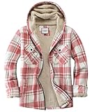 Feature: Fleece Lined, Plaid Pattern, Hooded Design, Front Full Zip, Long Sleeve with Button Cuffs, Casual Style, Loose Fit Jackets. SOFT FABRIC:This Women's Sherpa Fleece Lined Zip Flannel Shirt Jacket is crafted of soft cotton blend fabric, Brushed...