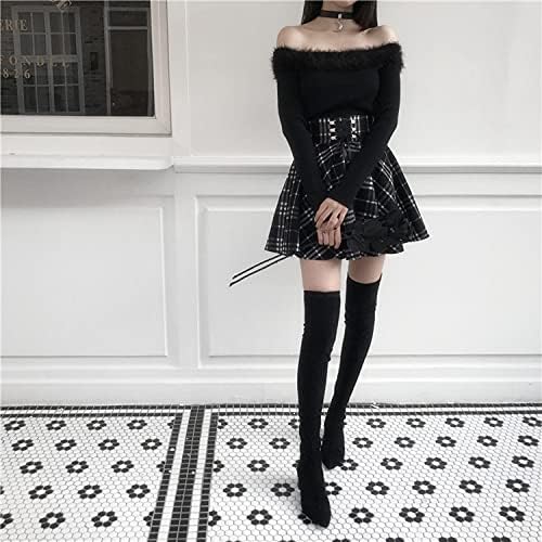 Women's Plaid A-line Goth High Waist Pleated Flare Short Mini Skater School Skirt - Image 5