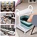 Udefineit Stable Esthetician Foot Bath SPA Trolley Cart(No Wheels), Pedicure Stool with Foot Rest Stand, Foot Massage Station for Beauty Salon Nail/Home, Pedicure Manicure Massage Table Salon Supplies
