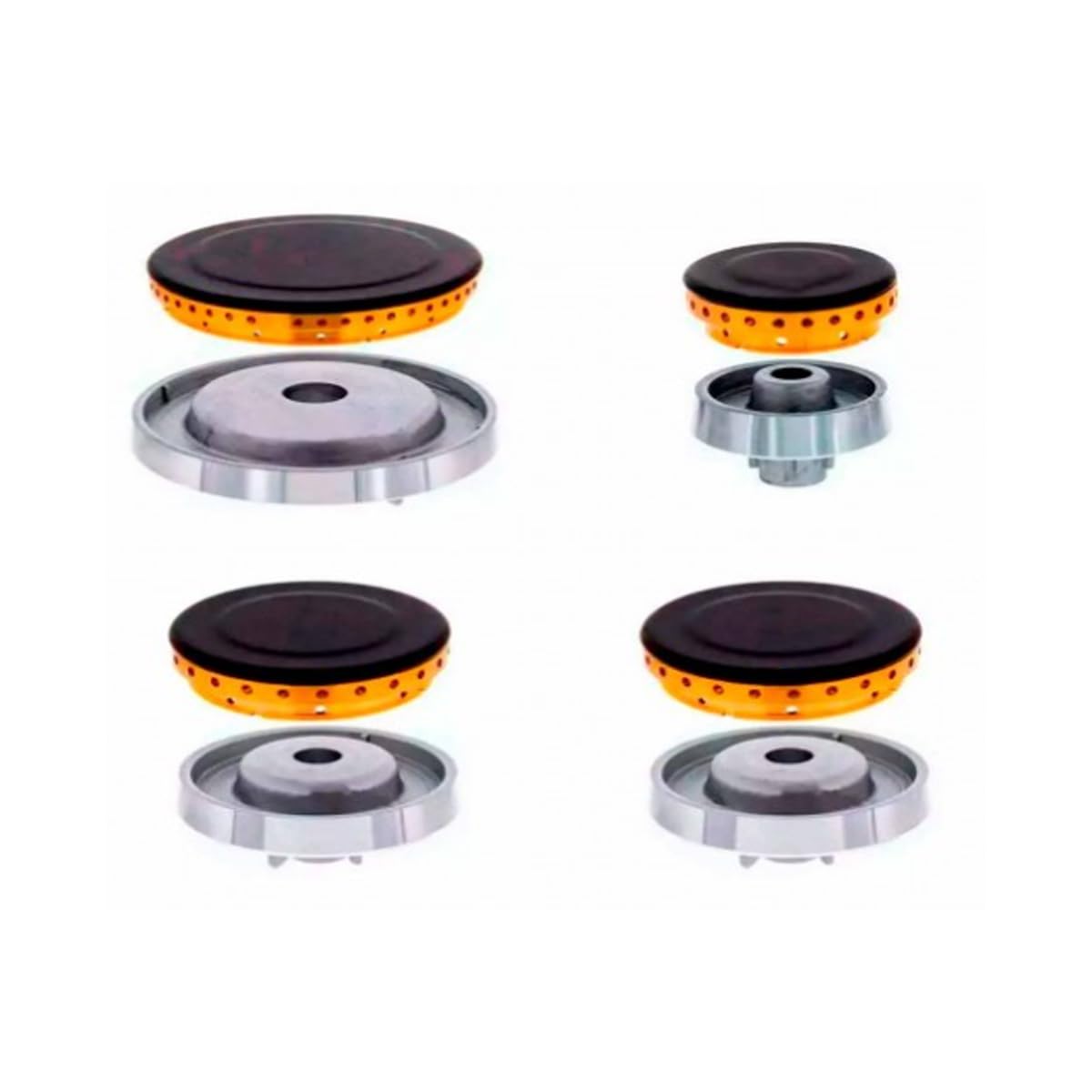 Conjunto 4 quemadores/fuegos con base compatible con cocina de gas Teka, Fagor, Balay