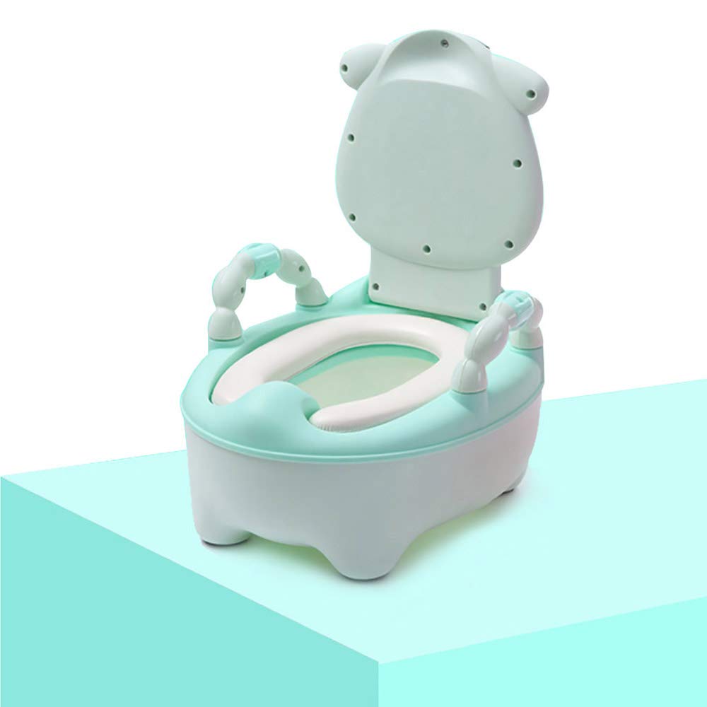 NAORBaby Portable Toilet Seat with Soft Padded and Safe Handles (B-Green)