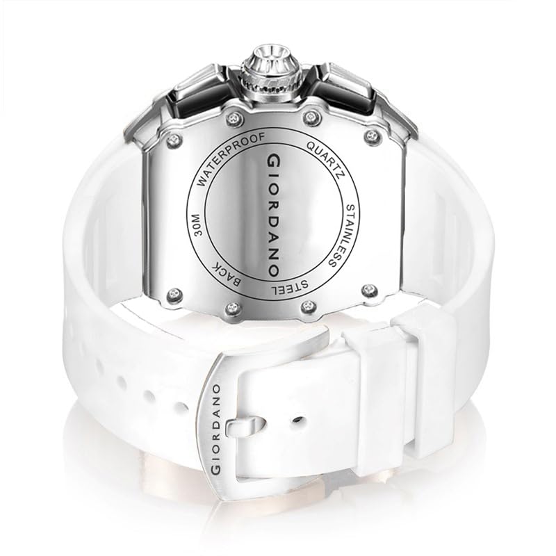 Image of Giordano Multifunction Watch for Men with Day, Date, and 24-Hour Sub-Dial, Water Resistant Square Dial Unique Design
