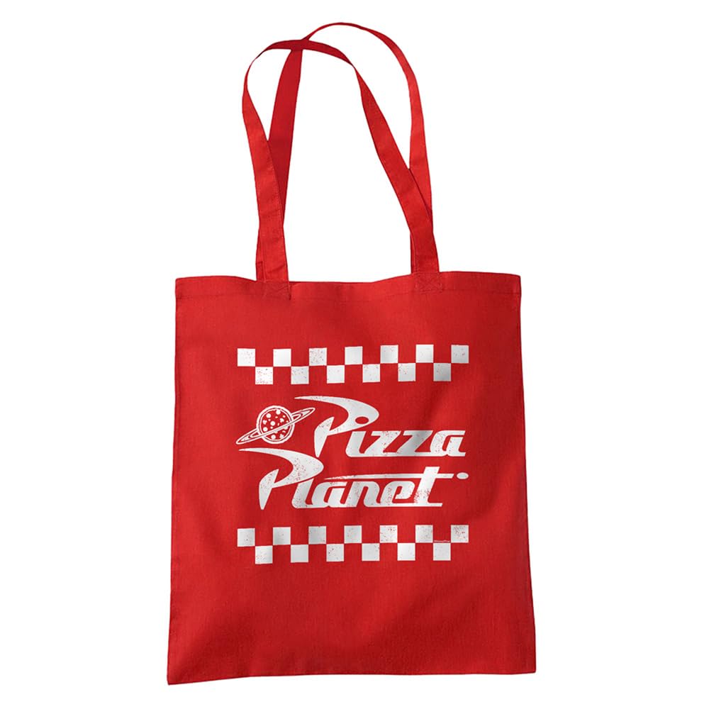 Disney Toy Story Pizza Planet Takeaway Logo Grocery Travel Reusable Tote Bag, Red