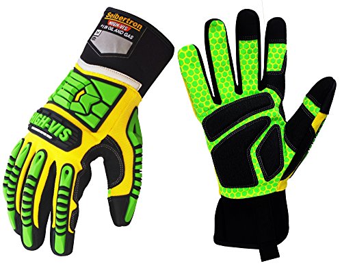 Seibertron HIGH-VIS SDXG2 Dexterity Super Grip GEL Oil & Gas Anti-Vibration Impact Protection Safety Gloves CE EN388 4131 L
