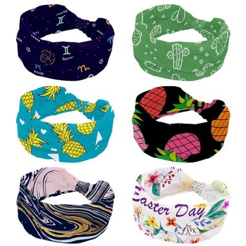 Bandeaux larges lapin lot de 6 avec ballons pour femme turban doux élastique