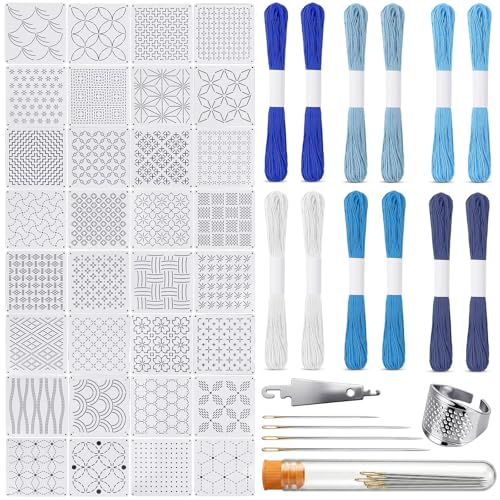 Kit de hilo Sashiko 58 piezas para bordado y costura miniatura 1
