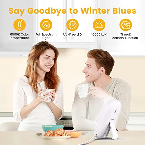 Light-Therapy-Lamp-LASTAR-10000-Lux-UV-Free-Daylight-Lamp-with-Memory-Function-5-Adjustable-Brightness-Levels-and-4-Timer-Funtion-Sun-Lamp-Compact-Size-Wall-Mountable-Support-Smart-Plug