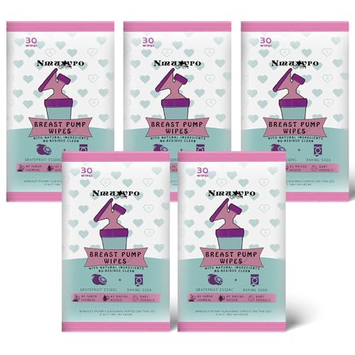 Image of Breast Pump Wipes Quick Clean, Natural Pump Parts Cleaning On The Go, Resealable Manual Pacifier Wipe Breastfeeding Supplies, 30 Count (Pack of 5)