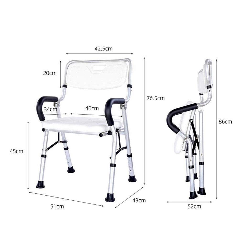 Silla de ducha plegable, ligera, antideslizante, para adultos mayores, mujeres embarazadas, asiento ergonómico para bañera para discapacitados