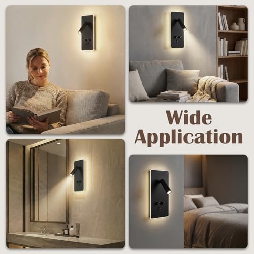 Lámpara led interior regulable 12W con interruptor triple y conexión USB base 7