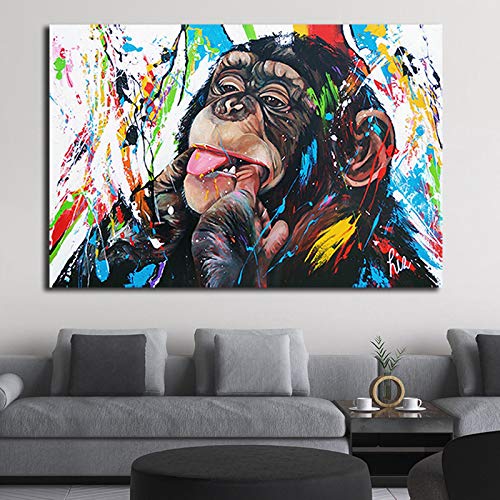 Póster de gorila divertido graffiti de 60x80cm arte de pared sin marco