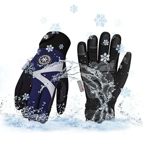 Vgo SL8777FW 1 paire de gants d'hiver chauds -20 ℃/-15,6 °C, gants de travail de sécurité imperméables pour le stockage au froid ou le congélateur, avec doublure Thinsulate 3M, écran tactile Cover
