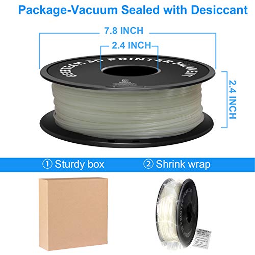 Image of GEEETECH Glow Blue in The Dark PLA, 3D Printer PLA Filament 1.75mm, Dimensional Accuracy + /- 0.03 mm, 1kg (2.2LBS) /Spool