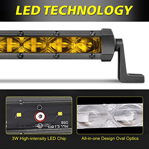 Image of 7 Inch Amber LED Light Bars 36W Spot Slim Single Row LED Light Pods Offroad Driving Lights Amber Fog Lights Chase Light 2Pcs for Trucks Pickup SUV UTV ATV Dirt Bike Snowmobile