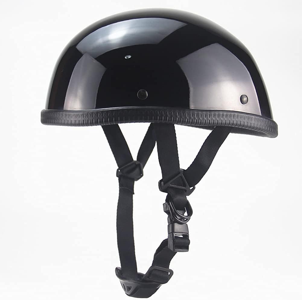 GHHTHEN Motorcycle Half Helmet DOT Approved Ultra-Thin Comfortable Beanie Cruising Skull Cap Novelty Small Helmet for Chopper Moped Scooter Motorbike Mopeds Scooters Electric (B, Small)